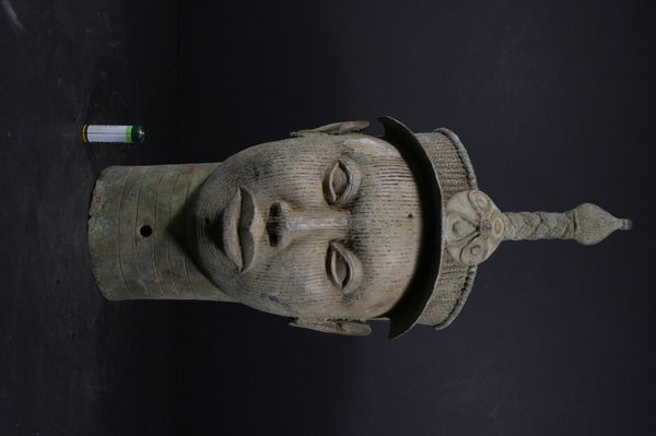 Life size IFE BENIN bronze African ONI King head
