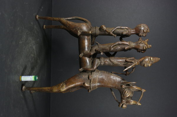 Bronze Statue, 3 Warrioirs on Horse - SAO Chad